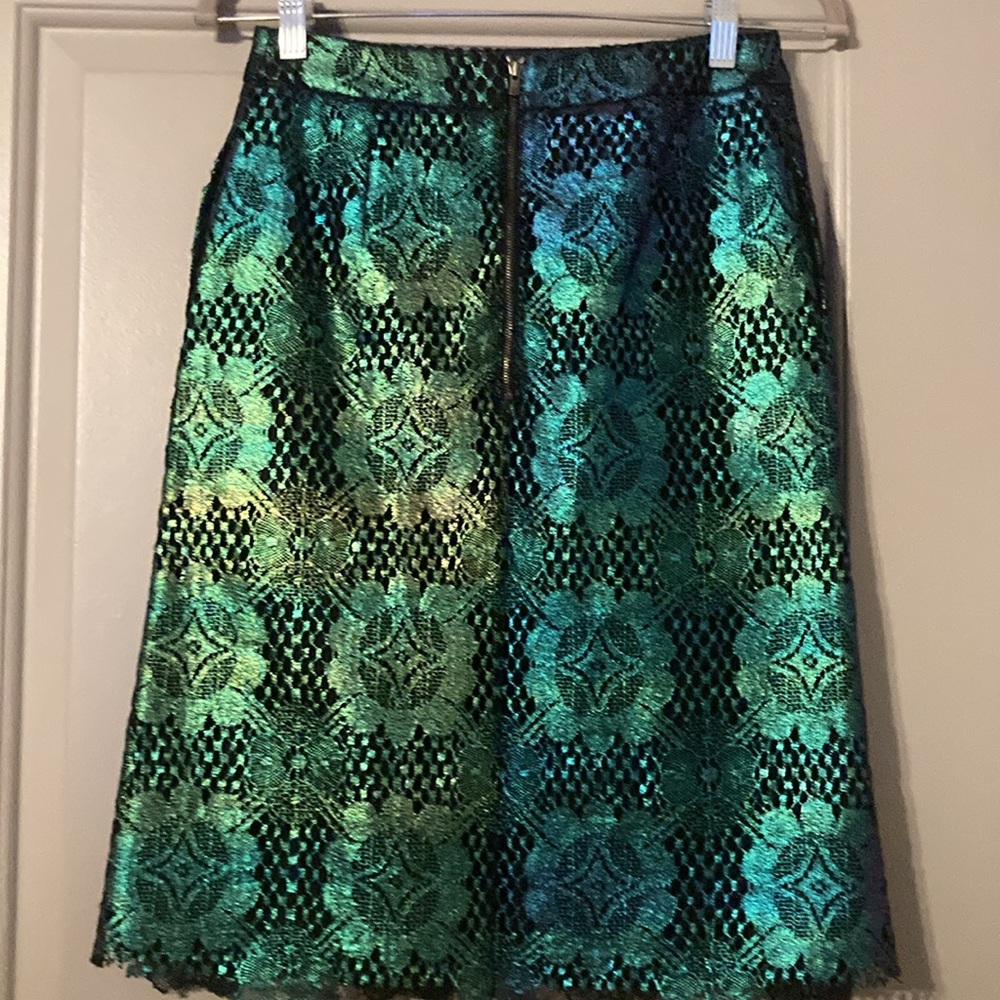 Creatures of the Wind| Women's Floral Paisley Green Straight Skirt |Size 2 - Picture 7 of 11
